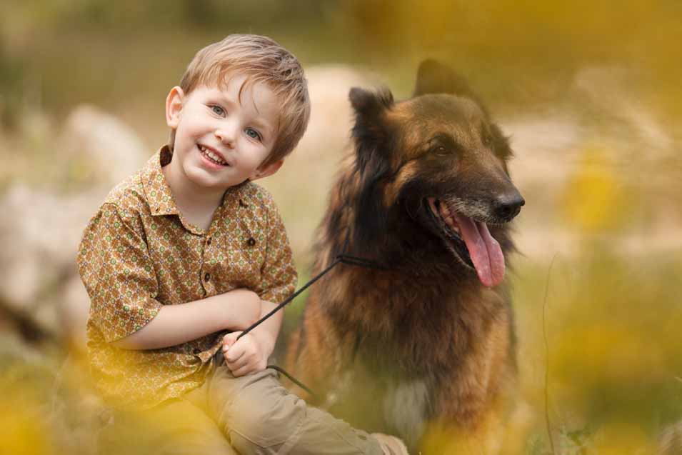 Picture of boy and his dog