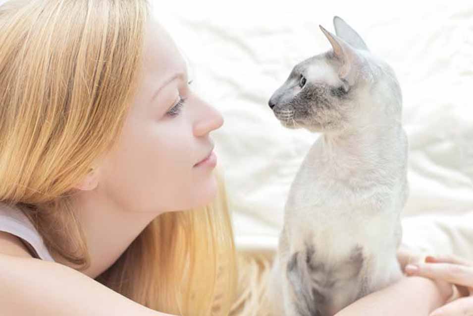 Picture of woman and a cat