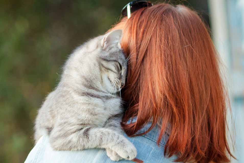 Picture of woman holding a cat
