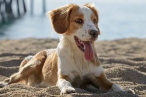 Picture of a dog on the beach