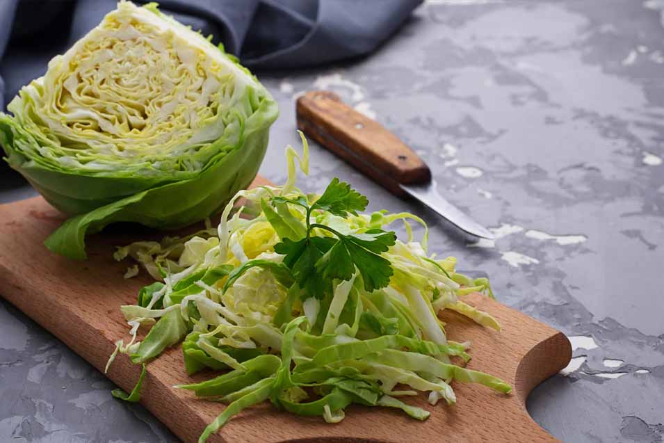 Raw green cabbage