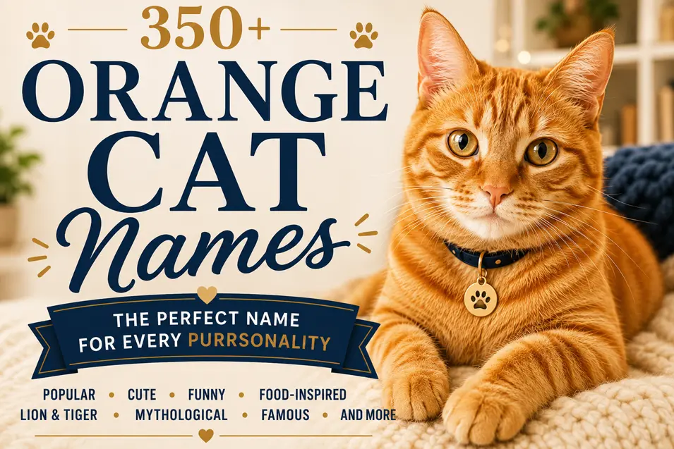 350+ Orange Cat Names – Find the perfect name for your ginger cat, with hundreds of cute, funny, food-inspired, and classic ideas for every personality.