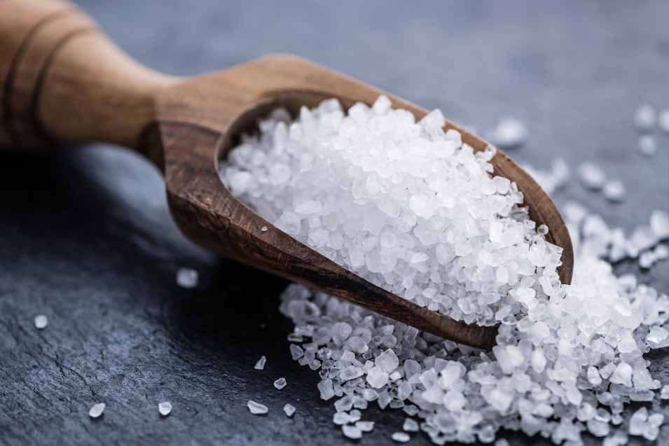 picture of salt in a wooden spoon