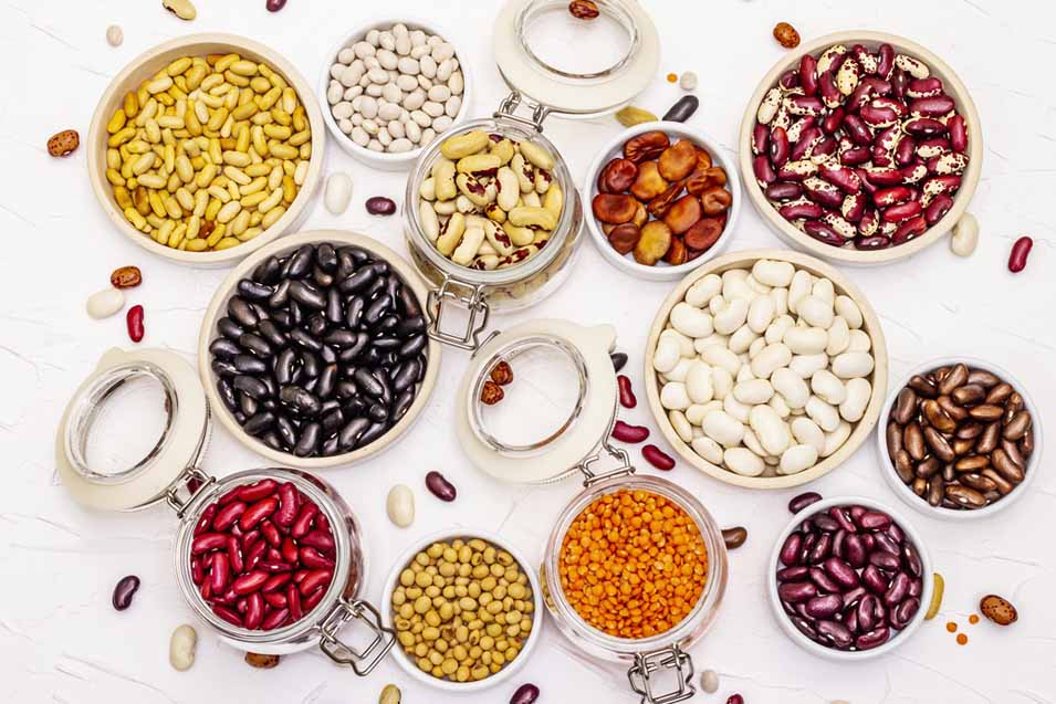 Picture of different types of beans