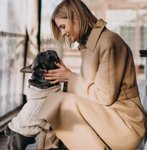 Picture of dog and its owner