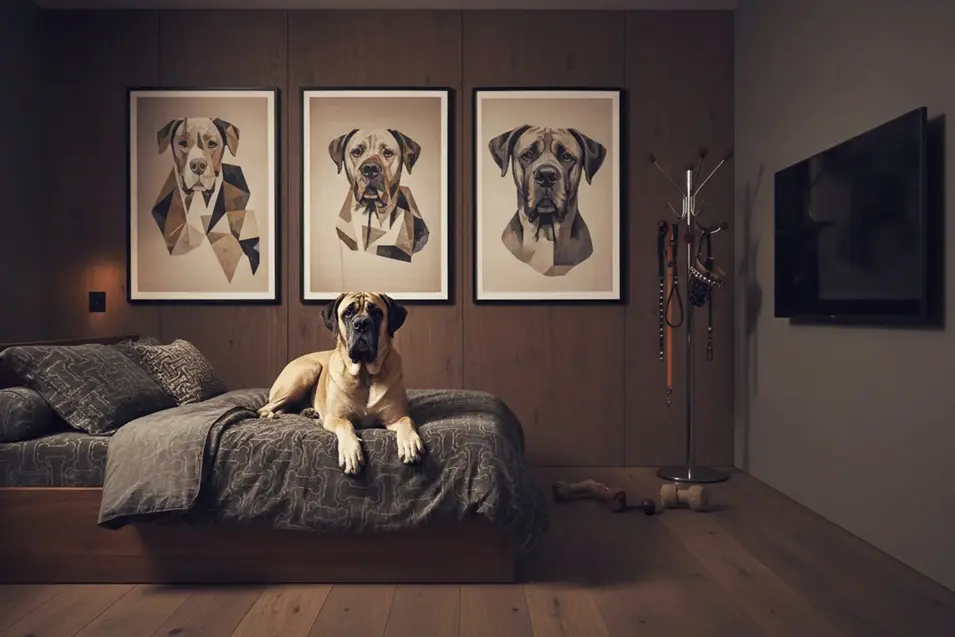 dog in a custom dog room