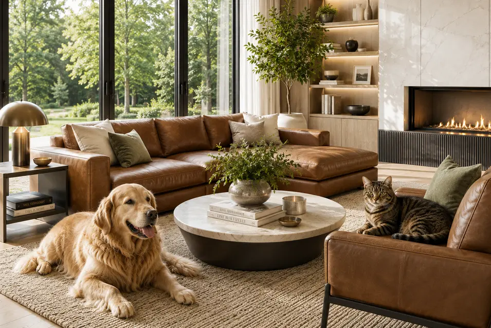 pets in the living room