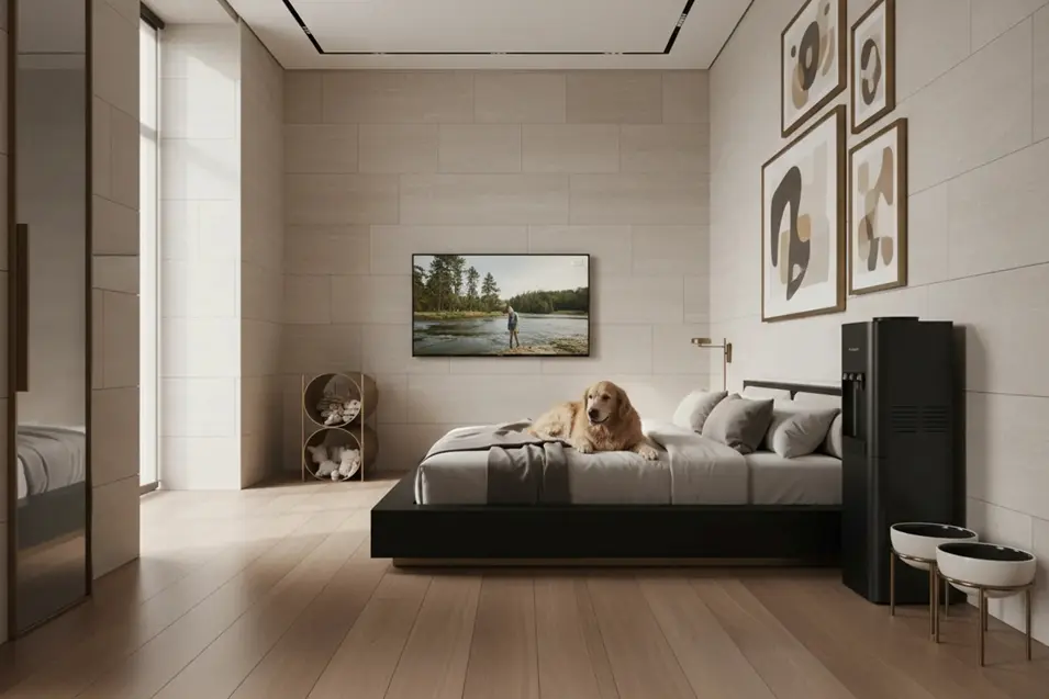 Dog on a custom bed