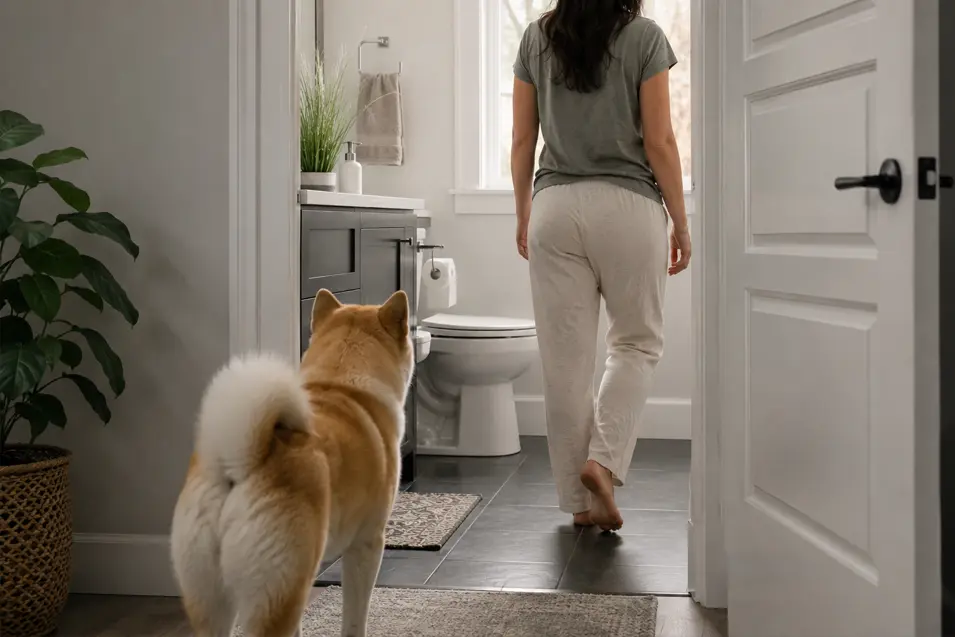 Why do dogs follow you into the bathroom? Discover the surprising reasons behind this common behavior, from loyalty and curiosity to pack instincts and separation anxiety.