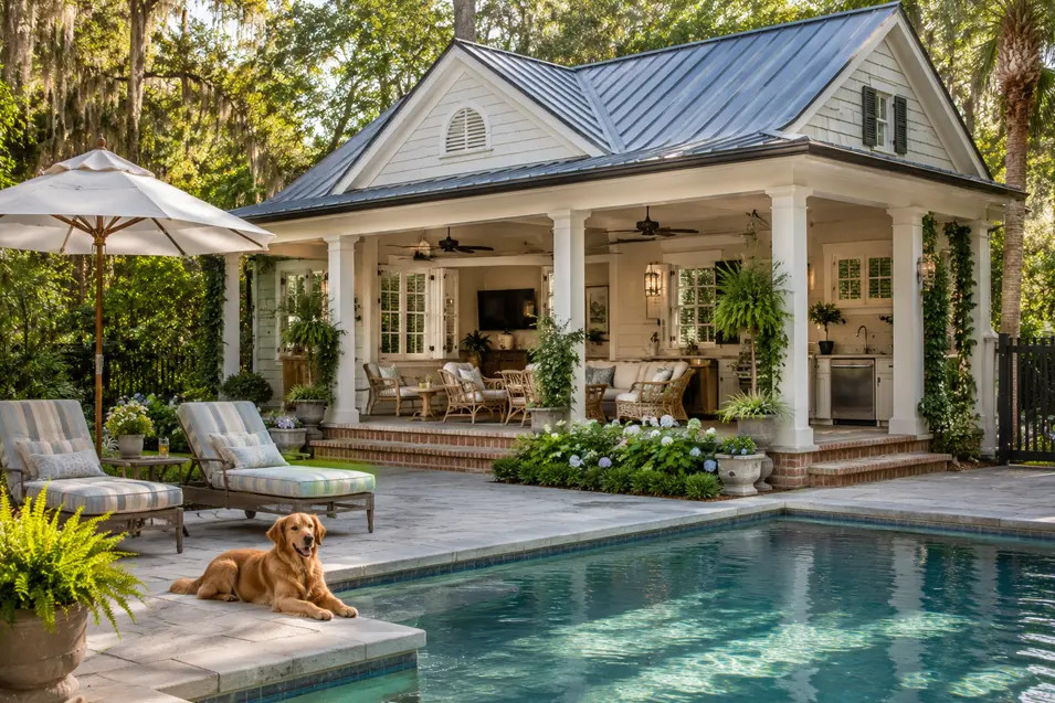 A Lowcountry Pool House Ready for the Dog Days of Summer